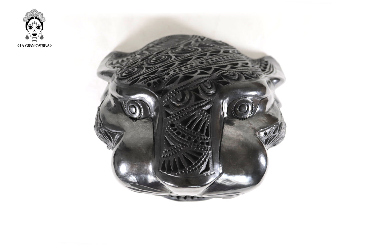Cabeza de Jaguar de Barro Negro - 22 cm. 8.7 in. - Sobre Pedido