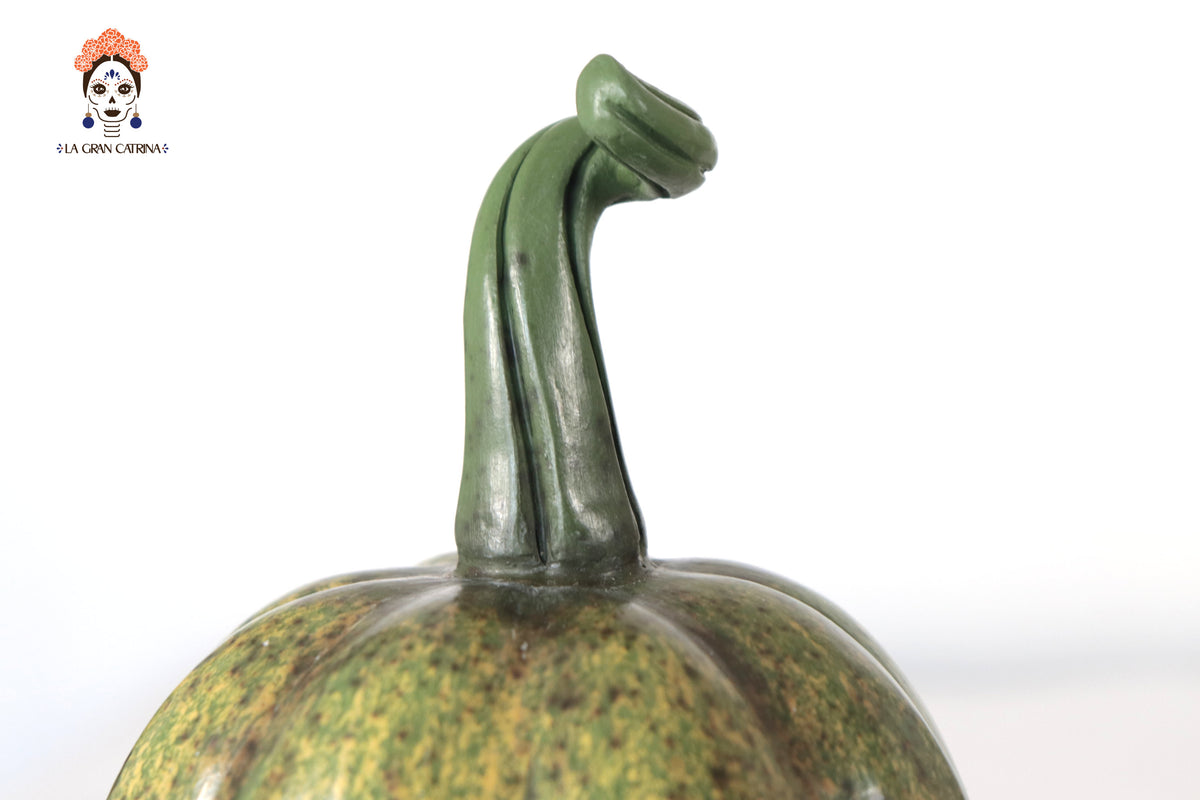 Juego de 3 calabazas verdes natural - 22 cm - 8.7 in.