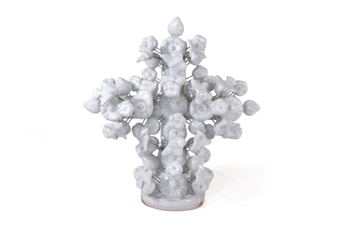 Cruz blanca vidriada de 22 cm. - 8.6 in.