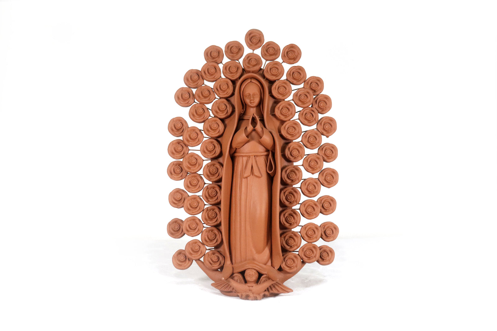 Virgen de Guadalupe - 35 cm. - Barro natural Artesanía