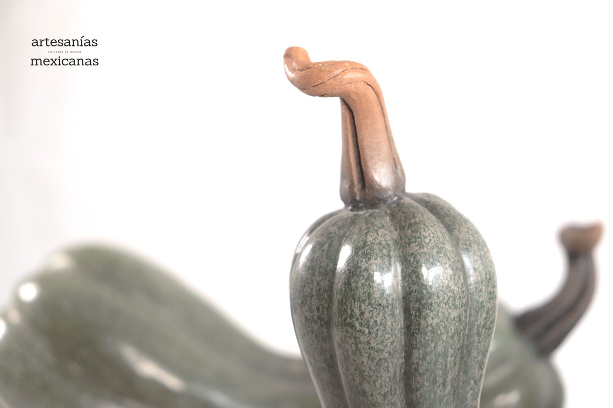 Juego de 3 calabazas verde grisáceo