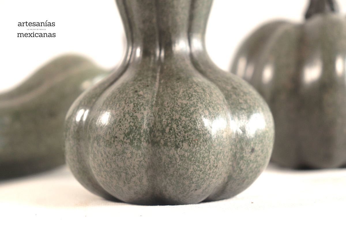 Juego de 3 calabazas verde grisáceo