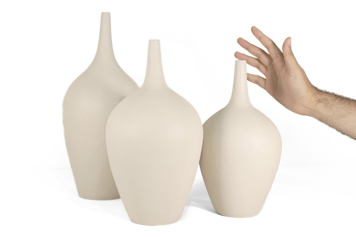 Set de jarrones decorativos contemporáneos - Boca larga