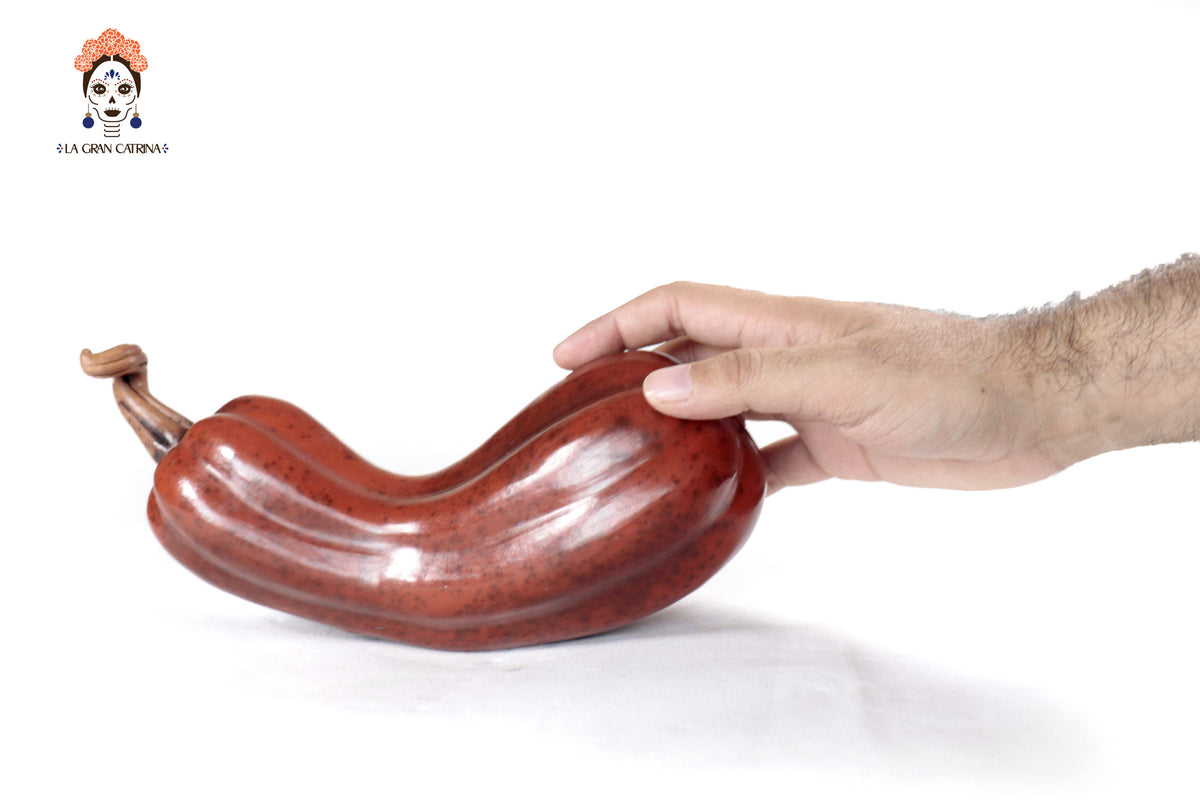 Juego de 3 calabazas rojizas - 25 cm. 9.8 in. - En Producción Calabaza