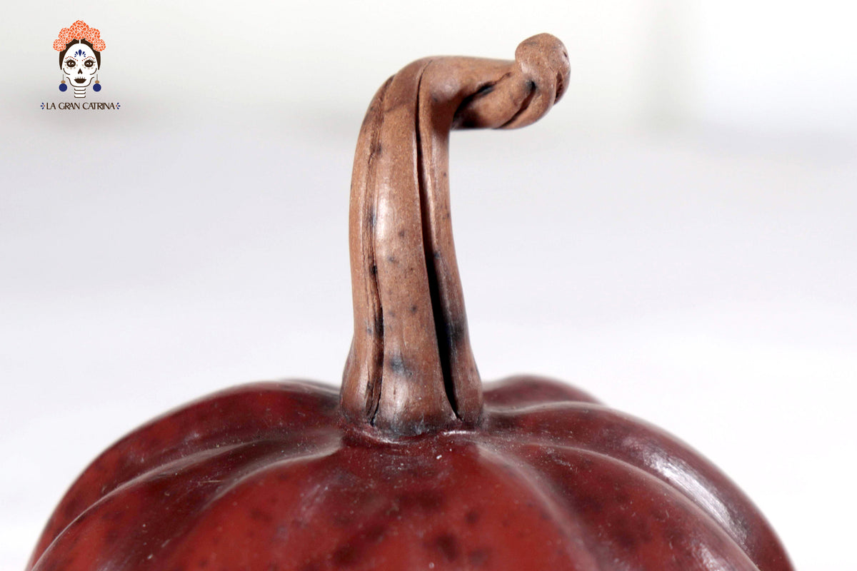 Juego de 3 calabazas rojizas - 25 cm. 9.8 in. - En Producción Calabaza
