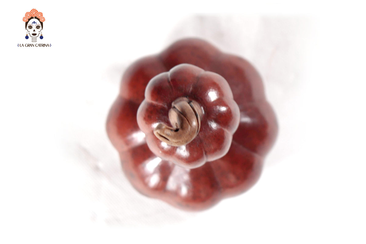 Juego de 3 calabazas rojizas - 25 cm. 9.8 in. - En Producción Calabaza