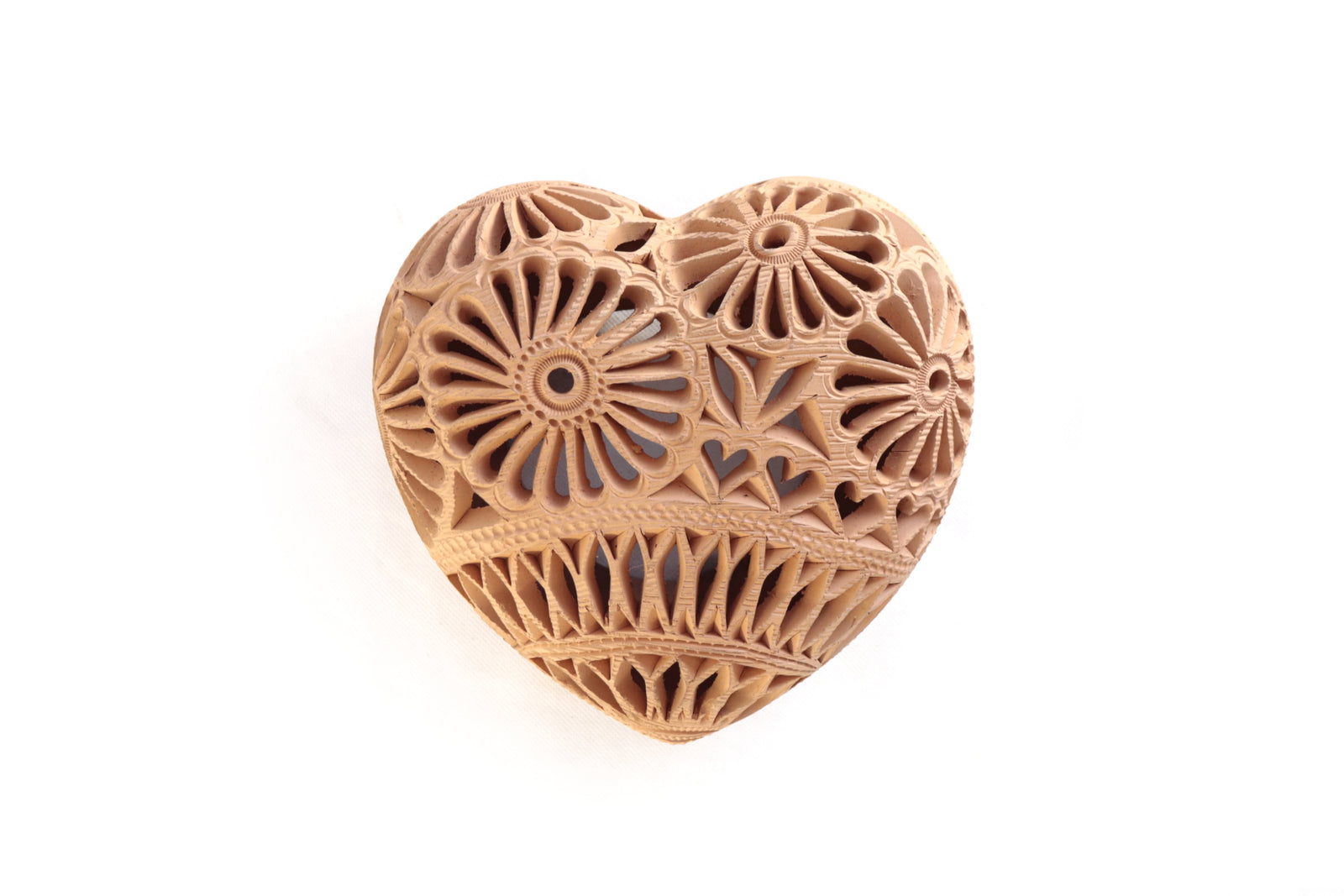 Corazón Natural de Pared - 20 cm. 7.8 in. Barro negro