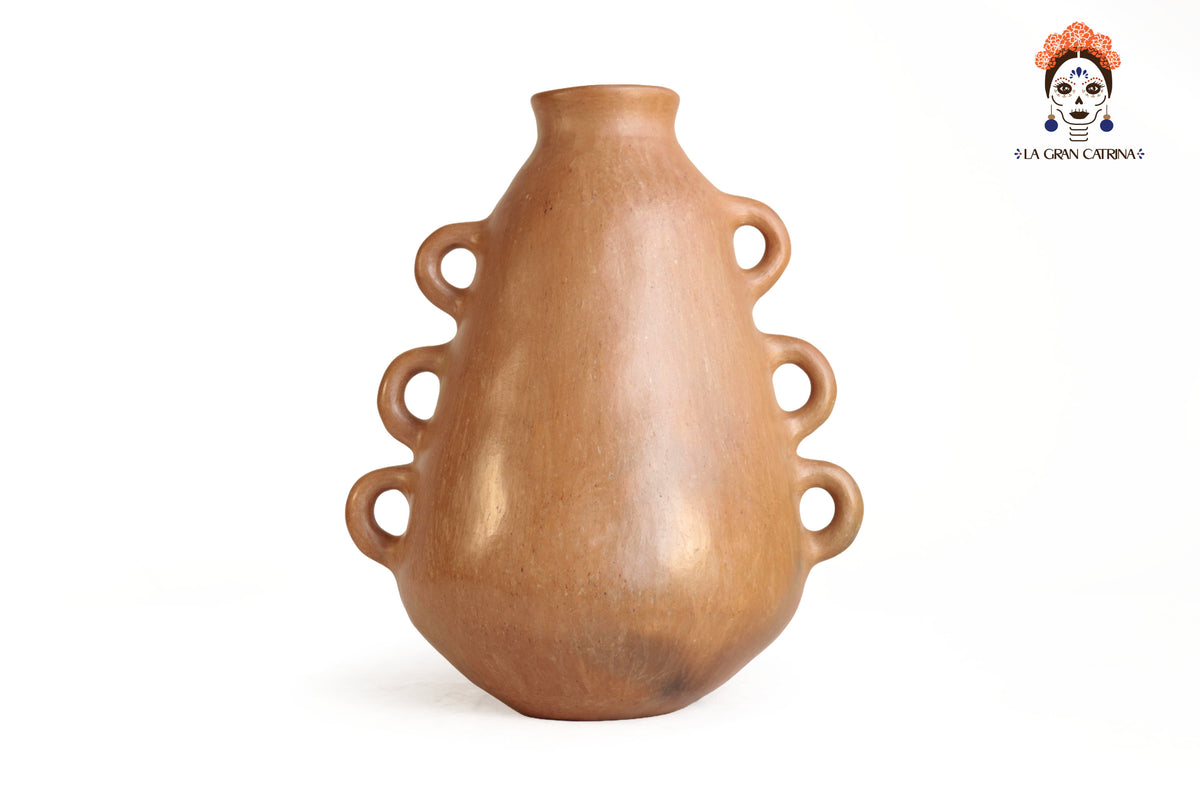 Jarrón Mixe Ancestral con 6 Asas Laterales - 31 cm. 12.2 in. Mixe