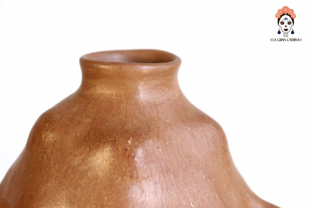 Vasija Mixe Ancestral Zarzamora con 2 asas - 32 Cm. 12.5 In. Mixe