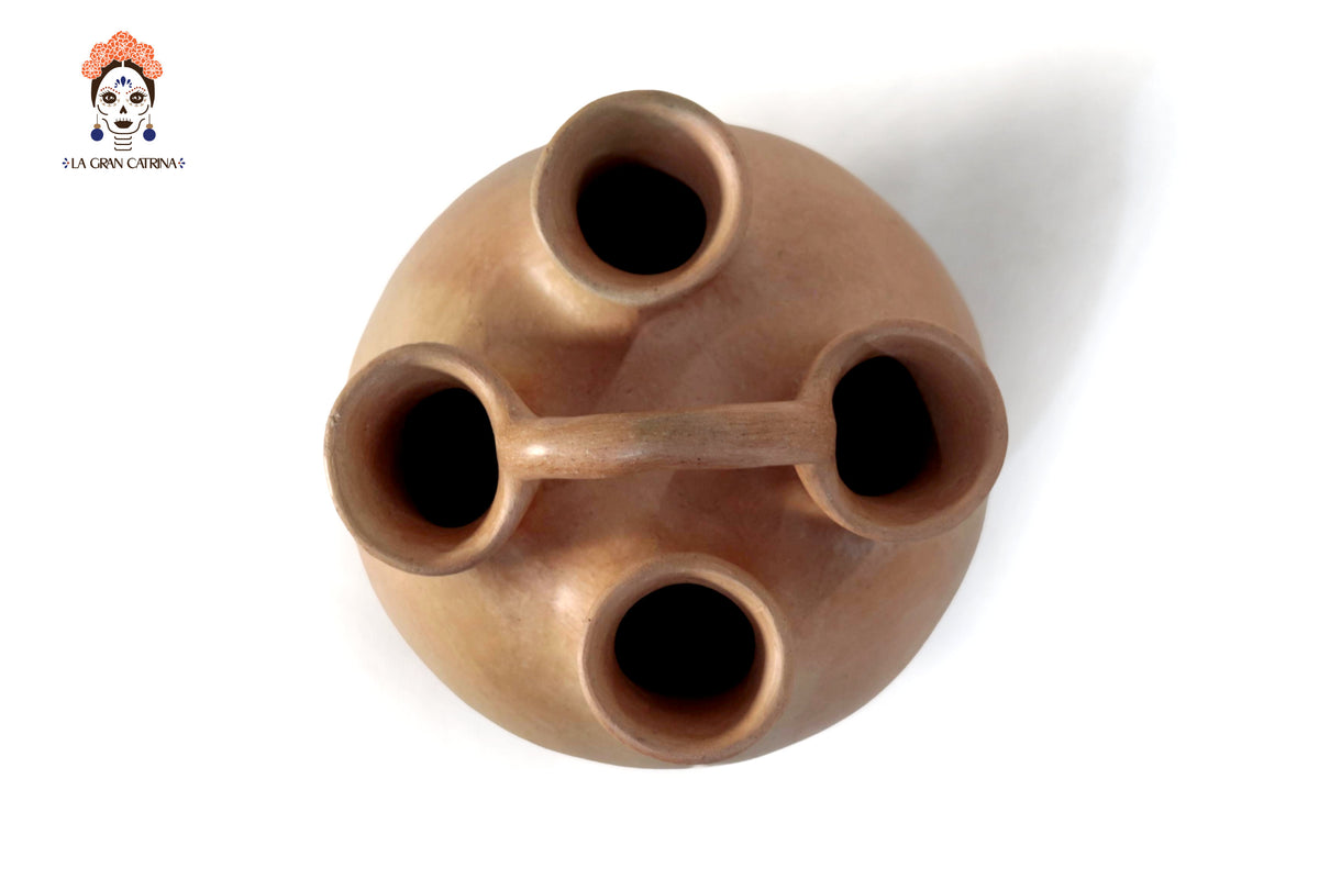 Vasija Mixe Ancestral con 4 bocas - 24 Cm. 9.4 In. Mixe