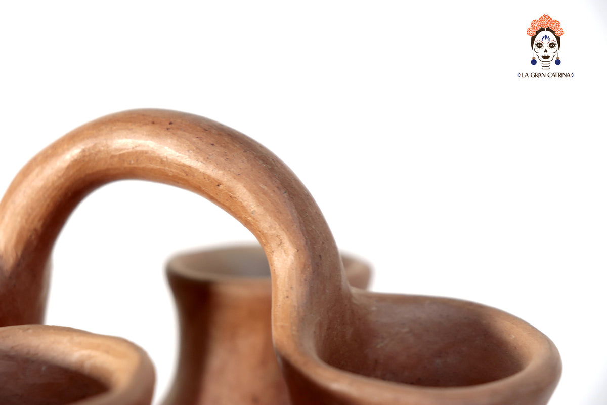 Vasija Mixe Ancestral con 4 bocas - 24 Cm. 9.4 In. Mixe