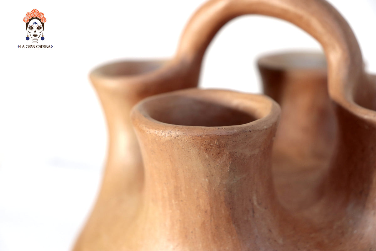 Vasija Mixe Ancestral con 4 bocas - 24 Cm. 9.4 In. Mixe