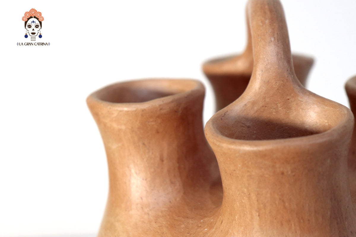 Vasija Mixe Ancestral con 4 bocas - 24 Cm. 9.4 In. Mixe