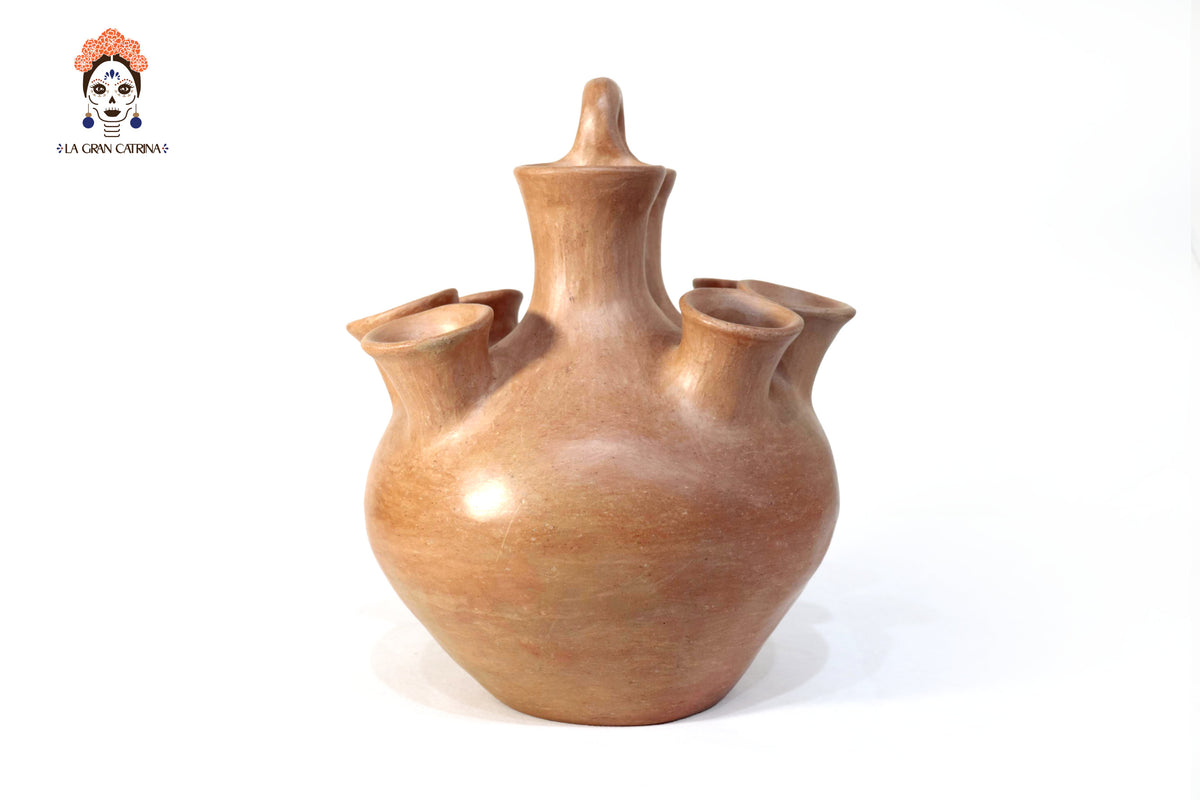 Vasija Mixe Ancestral con 8 bocas - 27 Cm. 10.6 In. Mixe