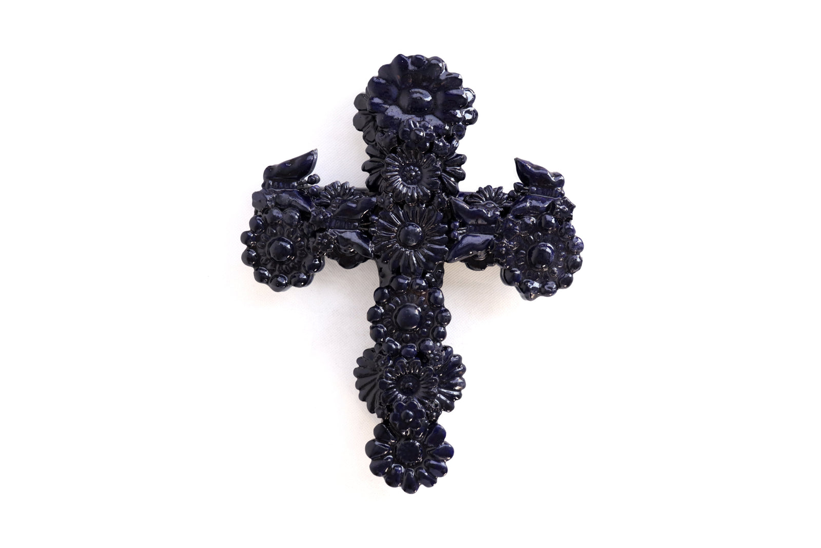 Cruz Azul de Pared - 28 cm. 11 in. Vidriado Santa Fe