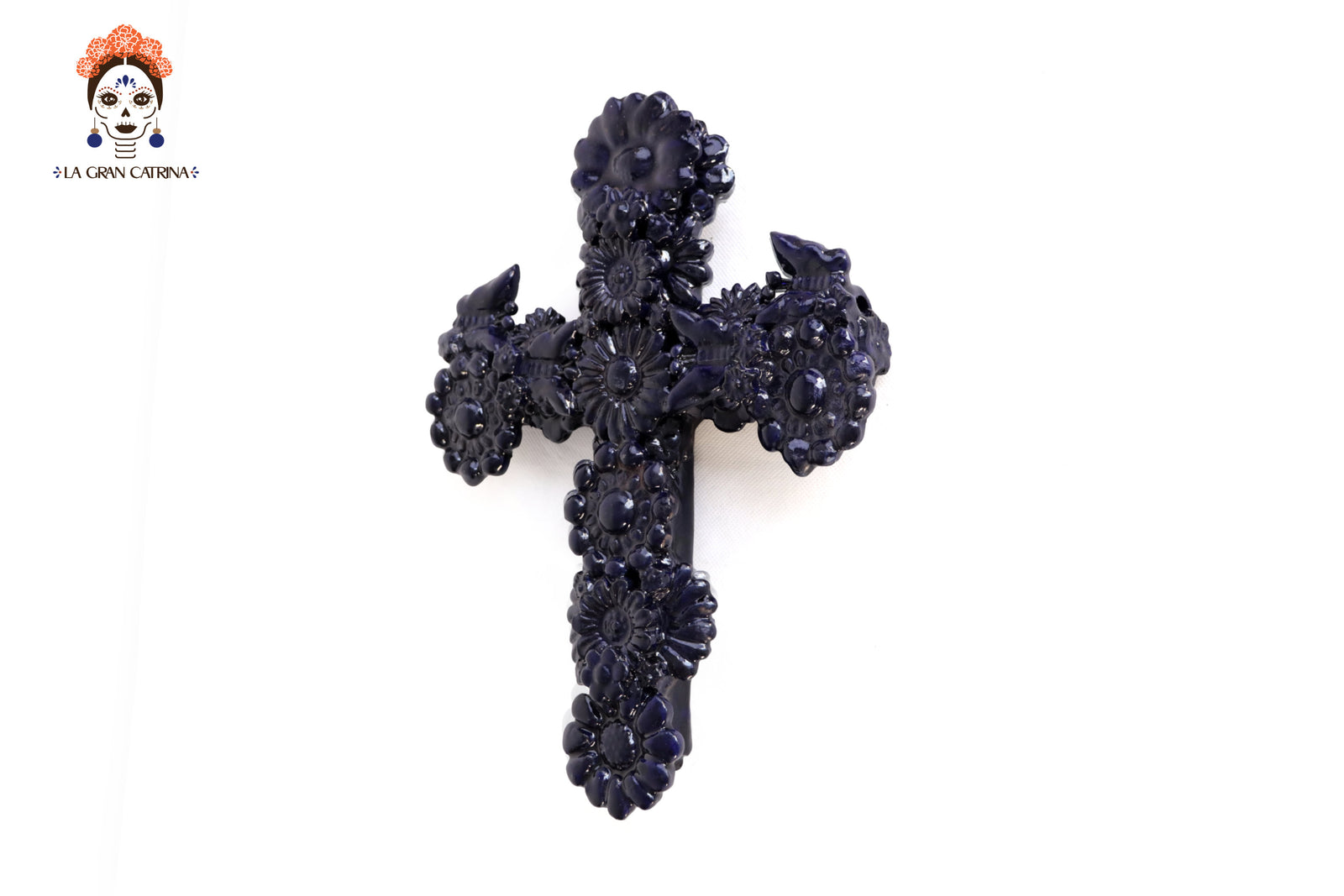 Cruz Azul de Pared - 28 cm. 11 in. Vidriado Santa Fe