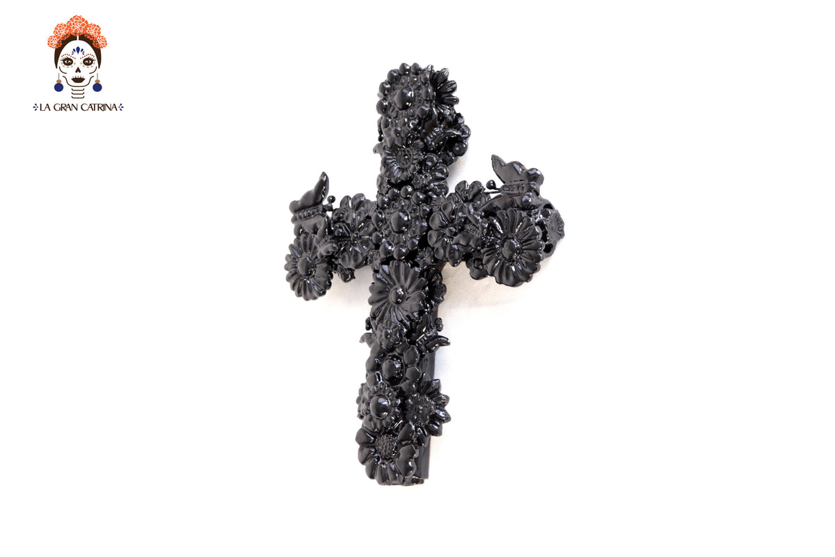 Cruz Negra de Pared - 28 cm. 11 in. Vidriado Santa Fe