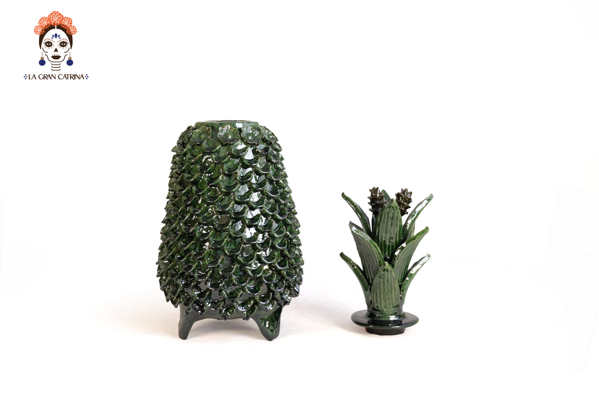 Papaya Michoacana Verde con Pétalos - 55 cm. 22 in. Piña