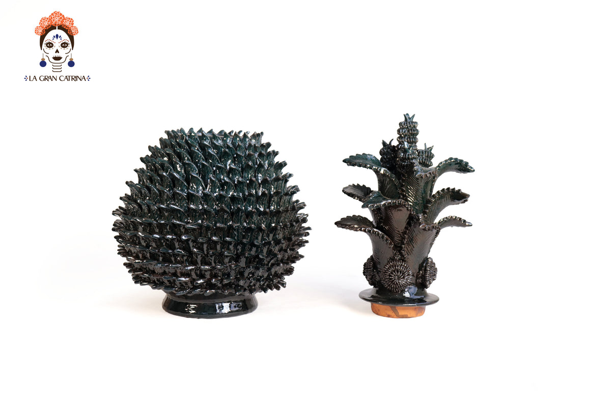 Piña Michoacana Turquesa con Hojas Curveadas - 50 cm. 20 in. Piña