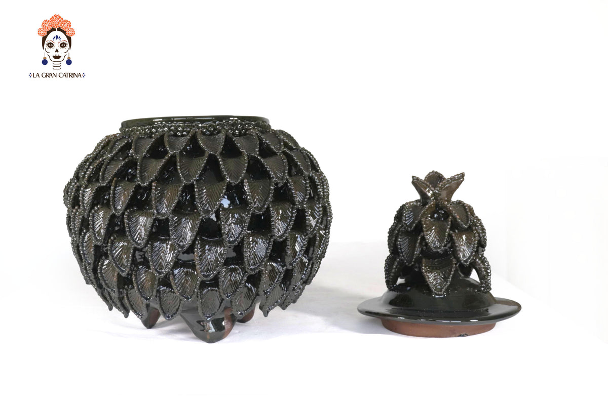 Piña michoacana de barro - Color Verde - 40 cm. 16 in.