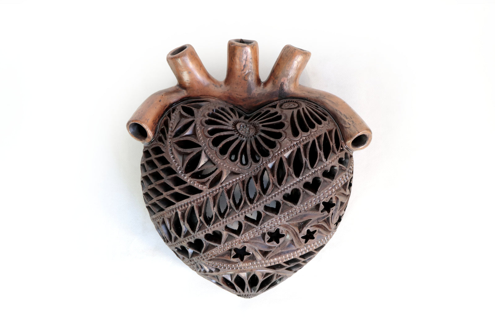 Corazon Arteria Cafe en Barro Negro 28 cm. 11 in. Barro negro