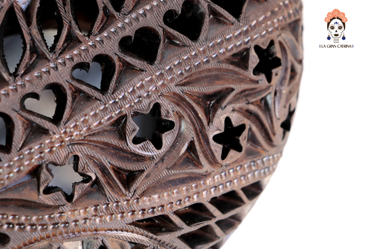 Corazon Arteria Cafe en Barro Negro 28 cm. 11 in. Barro negro