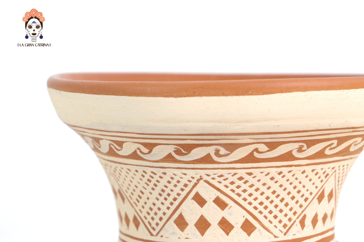 Jarrón Flor de Barro - Patamban - 25 cm. 9.8 in. Artesanía