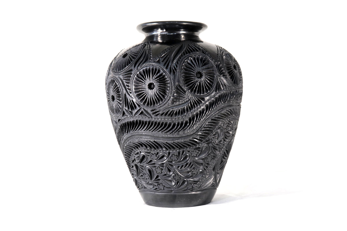 Tibor Artesanal de Barro Negro 35 cm. 13.7 in. Barro negro