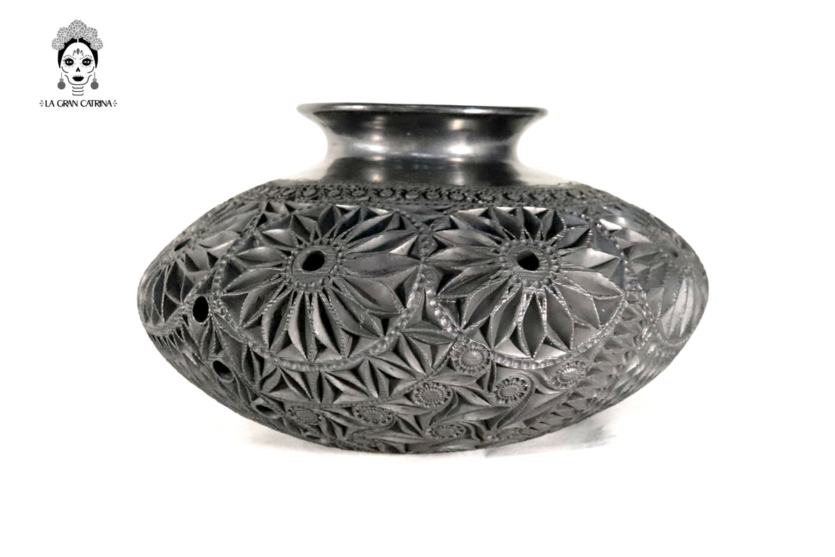 Jarrón Nigua de Barro Negro 30 cm. 11.8 in. Barro negro