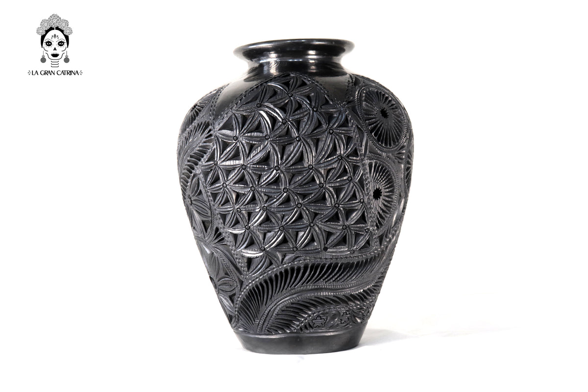 Tibor Artesanal de Barro Negro 35 cm. 13.7 in. Barro negro