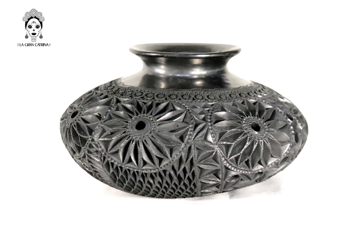 Jarrón Nigua de Barro Negro 30 cm. 11.8 in. Barro negro