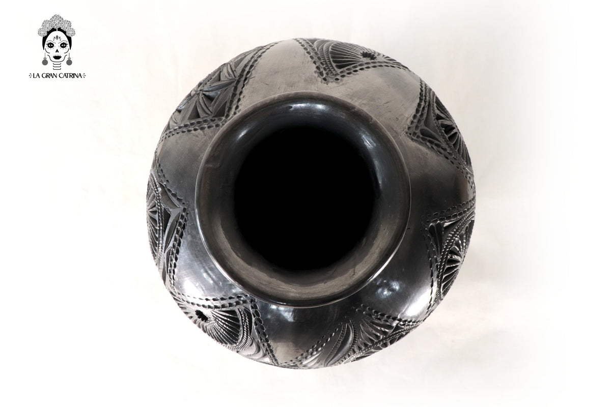 Tibor Artesanal de Barro Negro 35 cm. 13.7 in. Barro negro