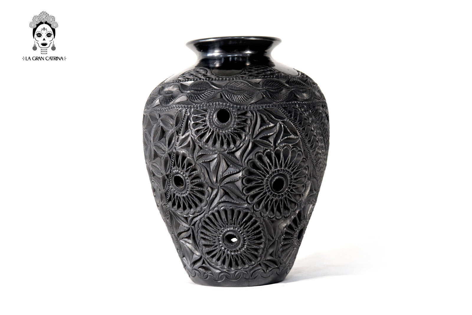 Tibor II Artesanal de Barro Negro 35 cm. 13.7 in. Barro negro