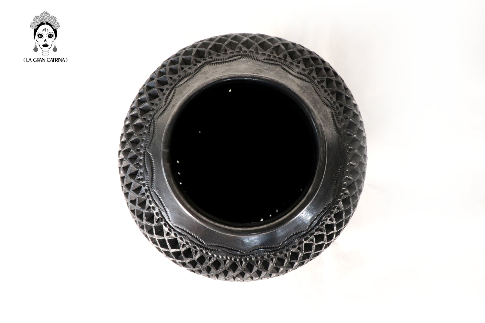 Tibor III Artesanal de Barro Negro 35 cm. 13.7 in. Barro negro