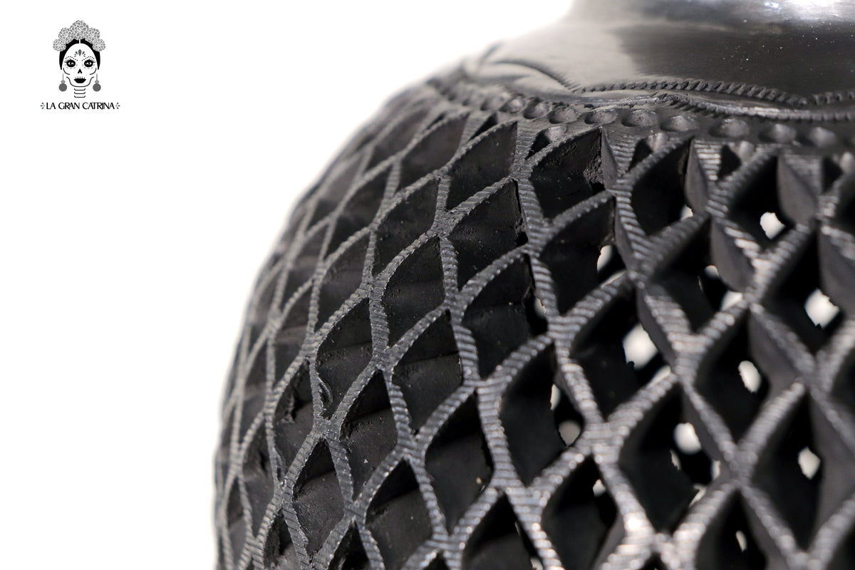 Tibor III Artesanal de Barro Negro 35 cm. 13.7 in. Barro negro