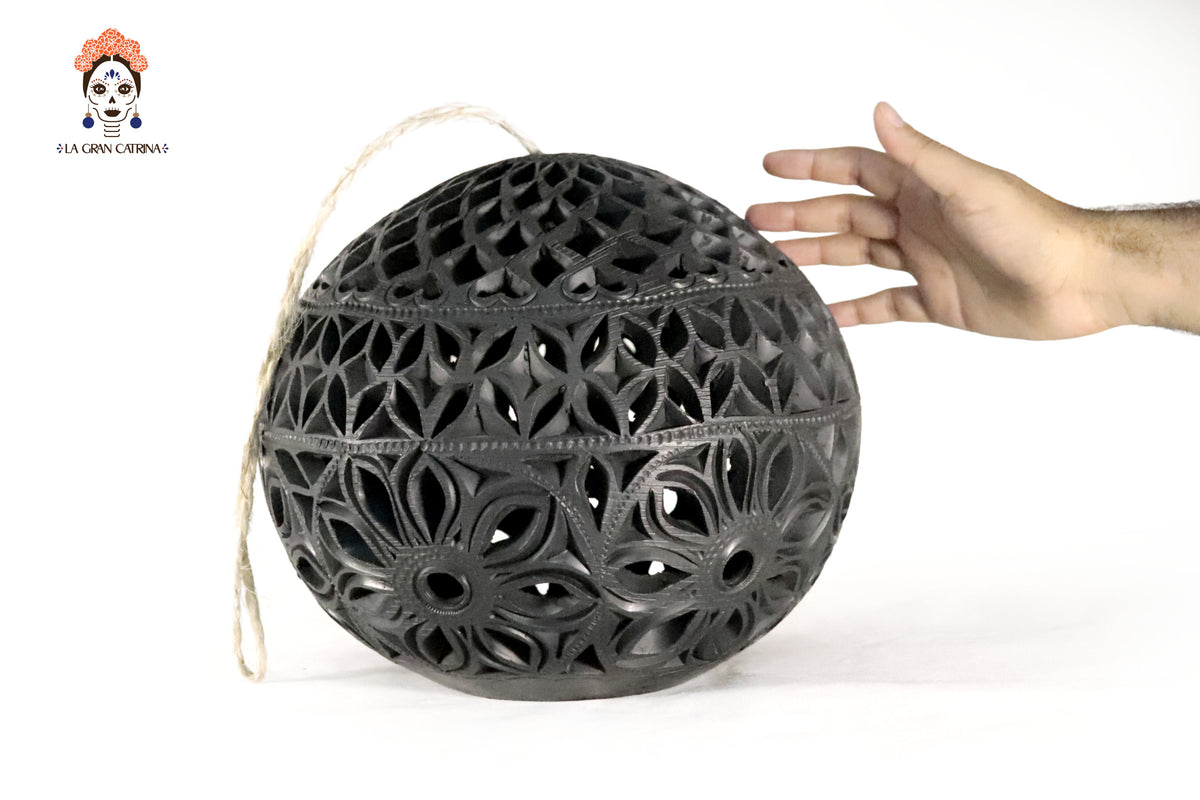 Lampara de Barro Negro 30 cm. 11.8 in. Barro negro