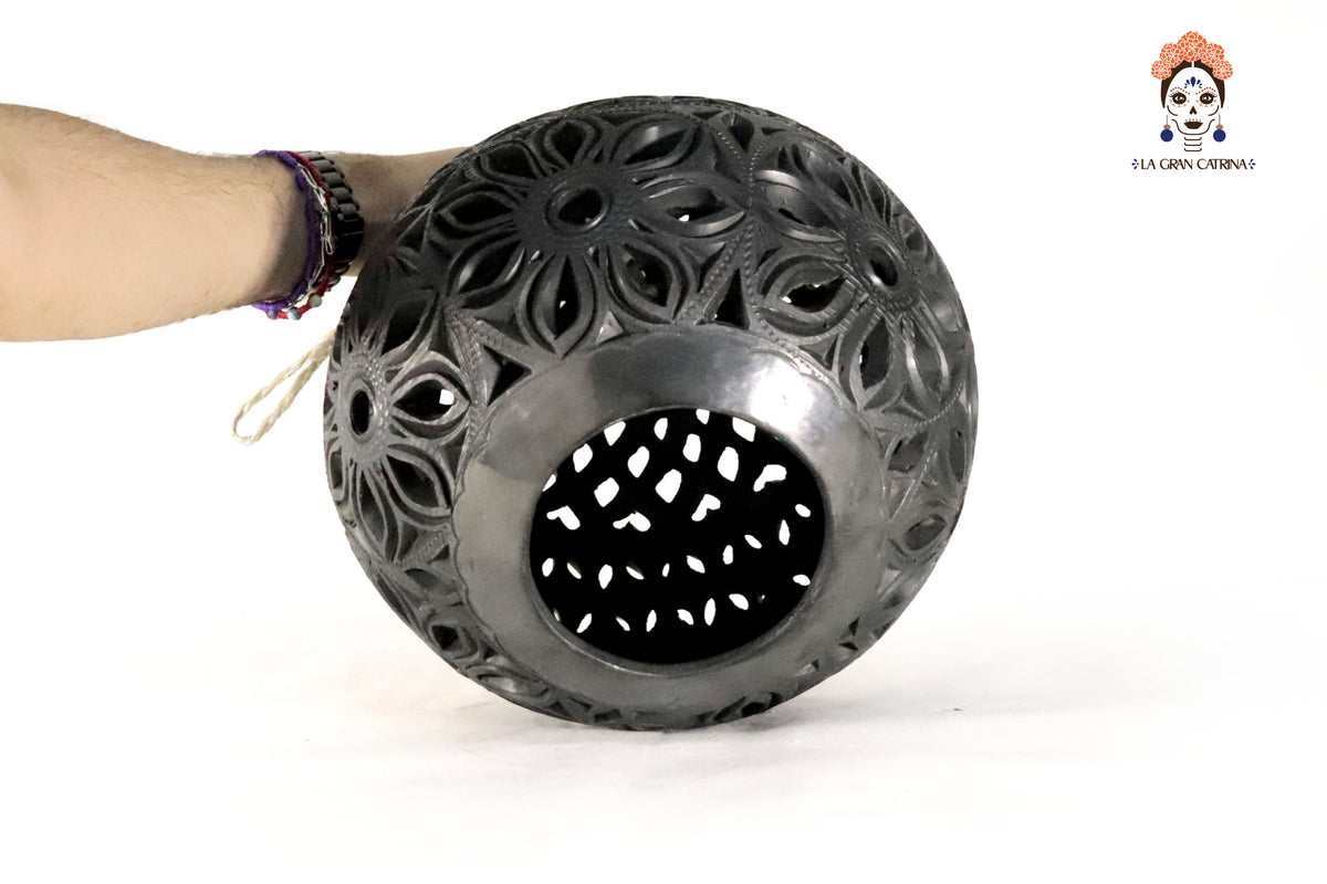 Lampara de Barro Negro 30 cm. 11.8 in. Barro negro