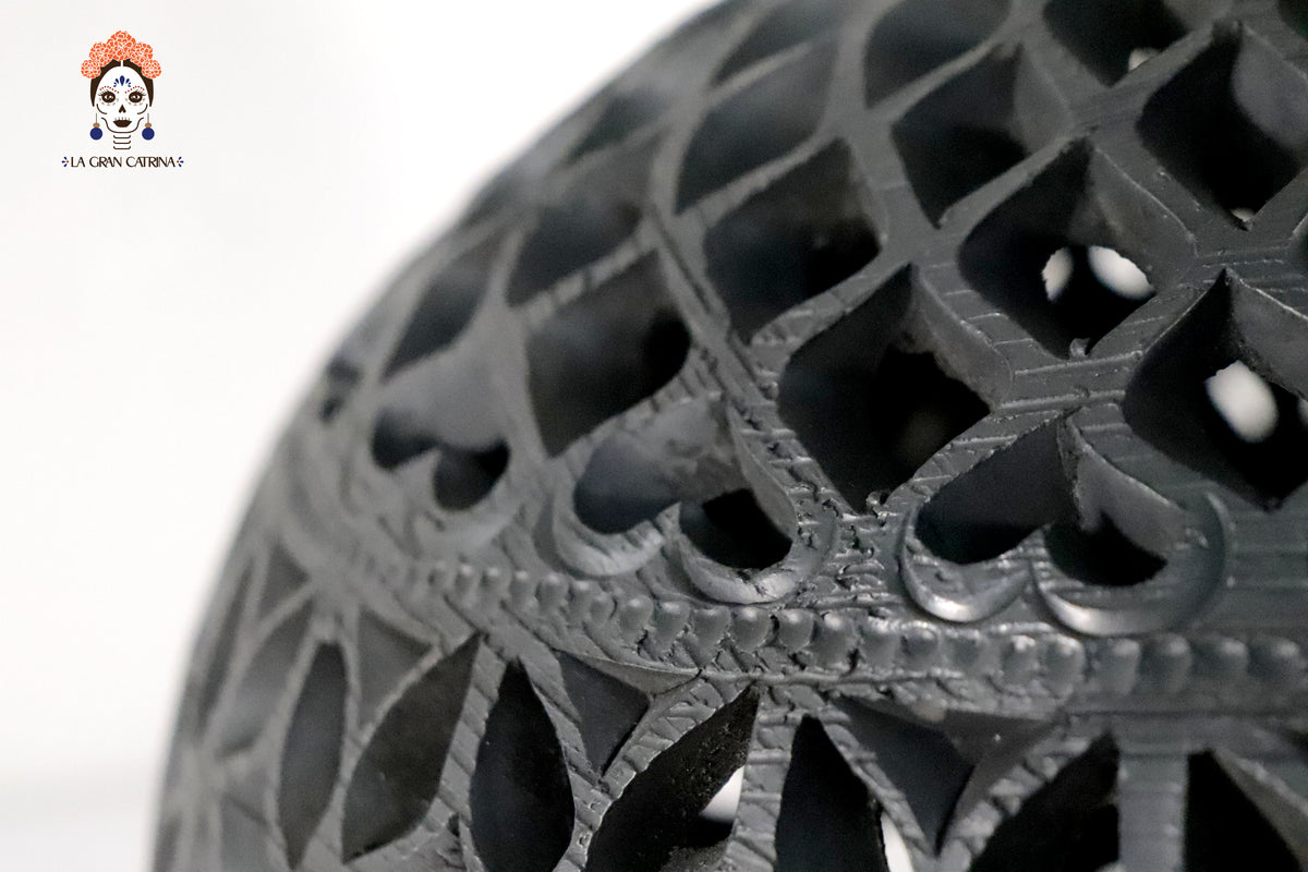 Lampara de Barro Negro 30 cm. 11.8 in. Barro negro