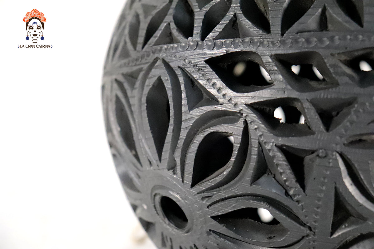 Lampara de Barro Negro 30 cm. 11.8 in. Barro negro