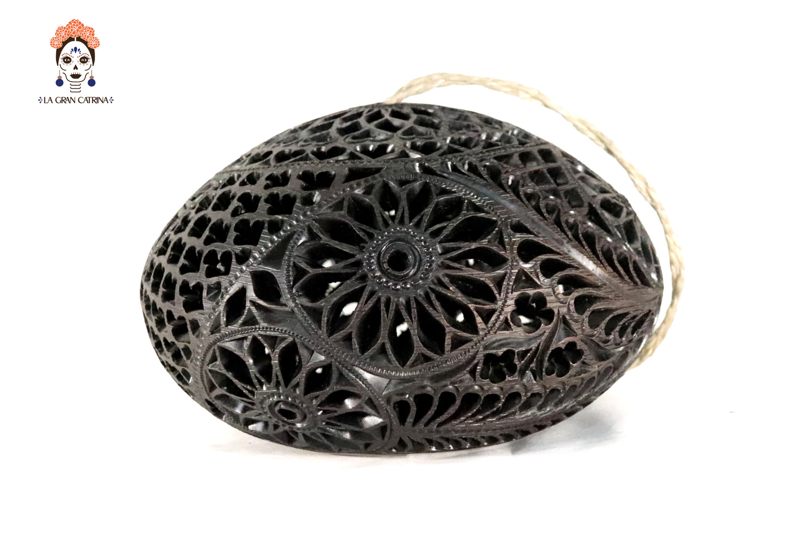 Lampara Cafe de Barro Negro 30 cm. 11.8 in. Barro negro