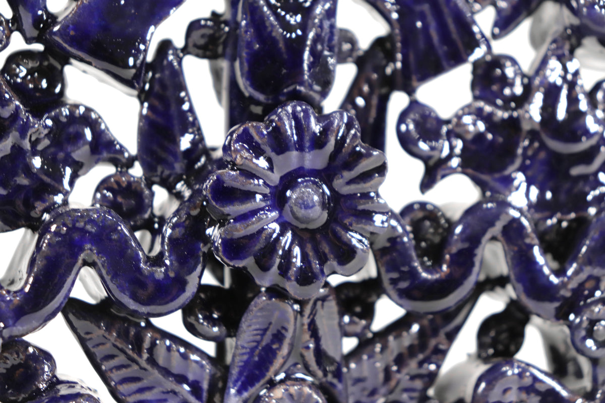 Candelero azul de 9 velas - 28 cm. 11 in.