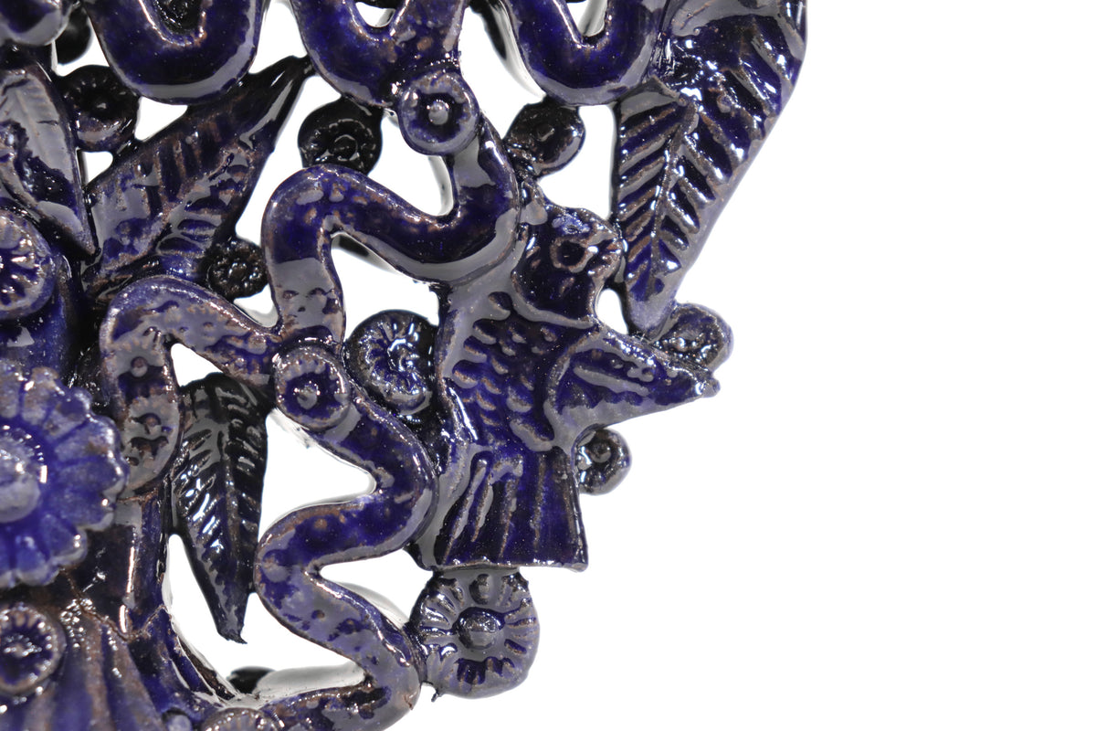 Candelero azul de 9 velas - 28 cm. 11 in.