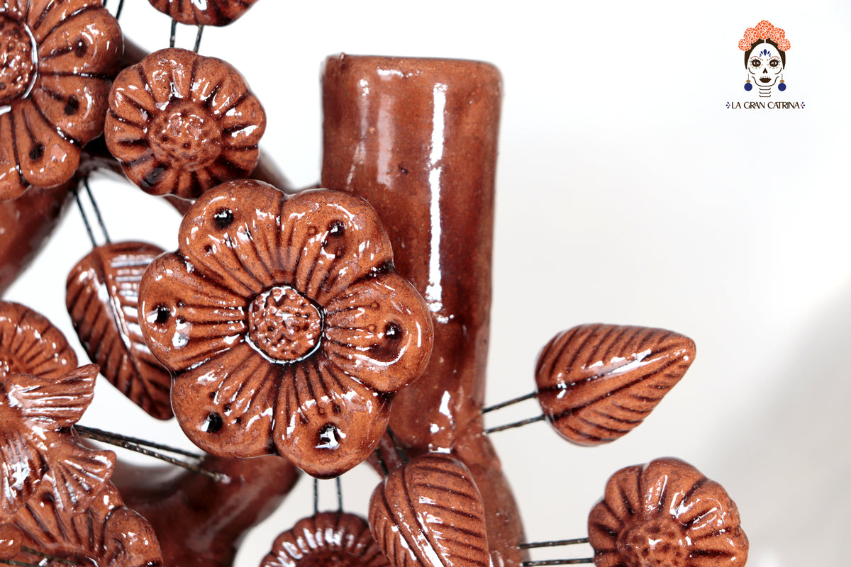 Árbol de la Vida Marrón – Barro Vidriado - 62 cm. 24.4 in.