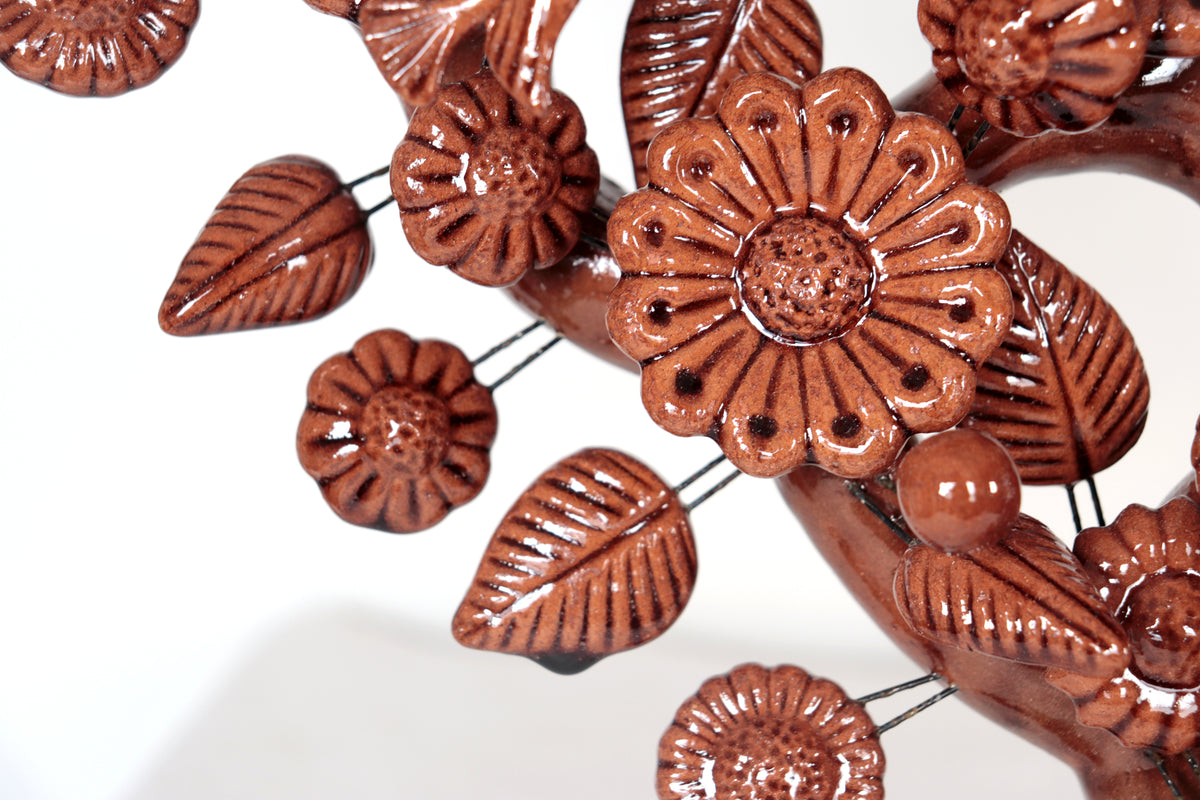 Árbol de la Vida Marrón – Barro Vidriado - 62 cm. 24.4 in.