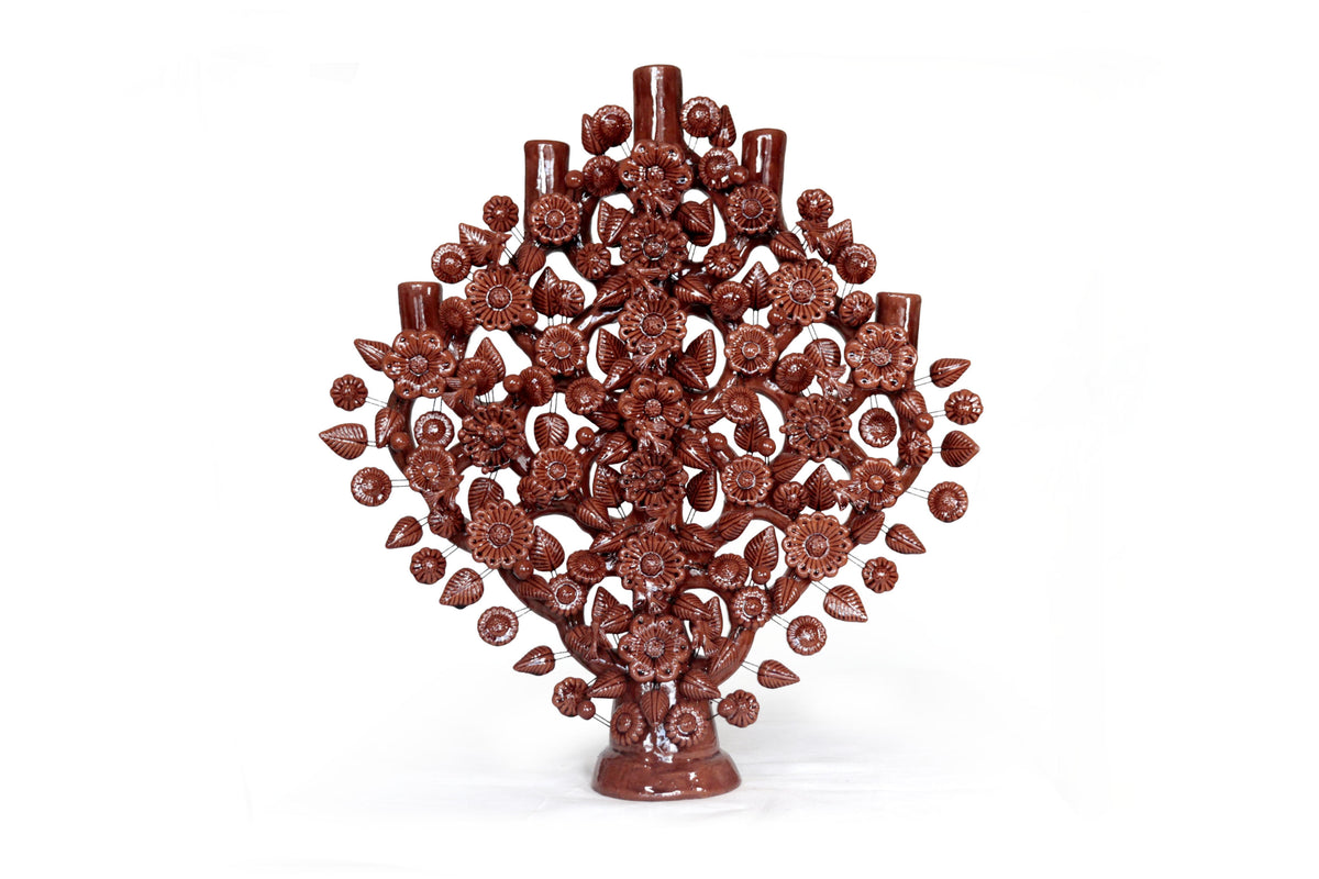 Árbol de la Vida Marrón – Barro Vidriado - 62 cm. 24.4 in.