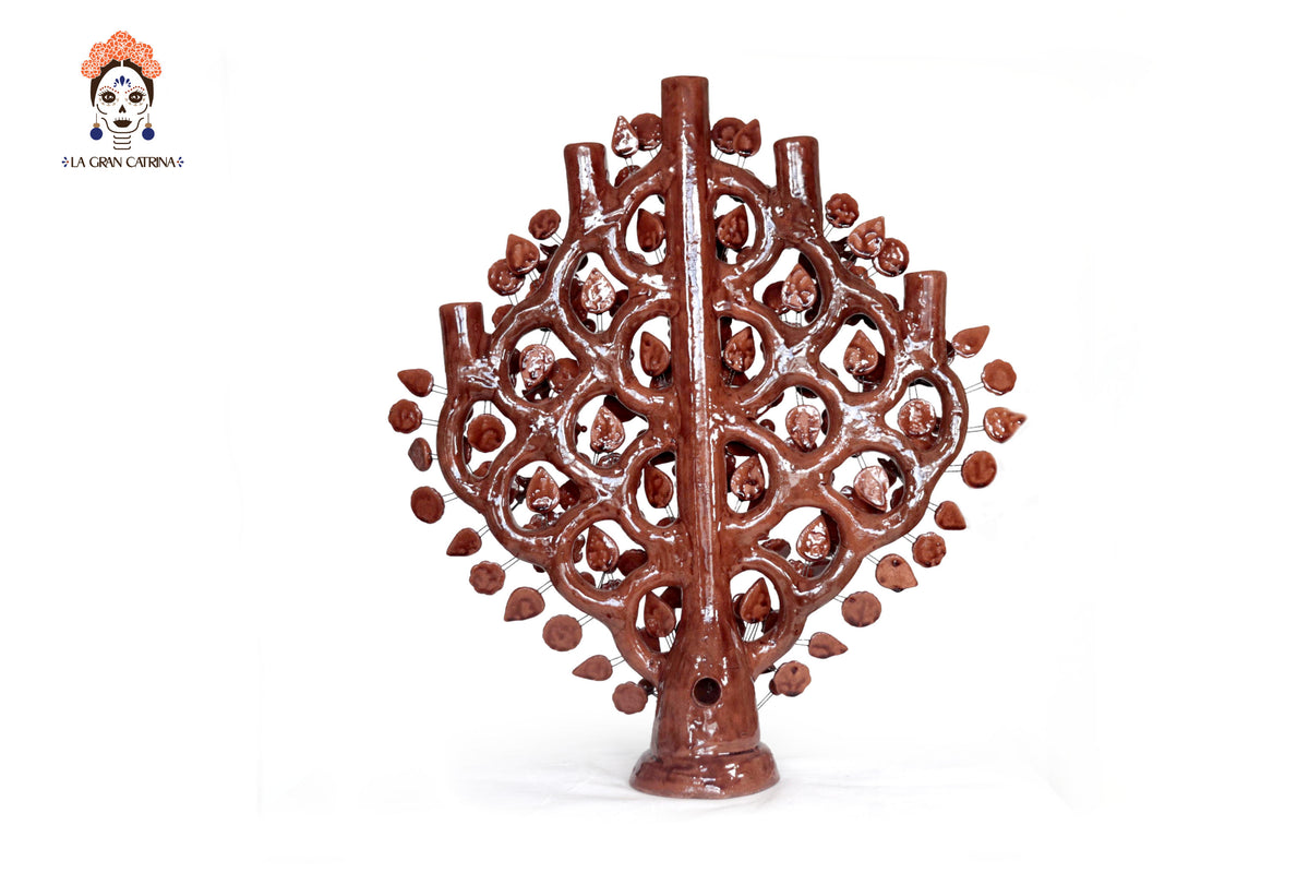 Árbol de la Vida Marrón – Barro Vidriado - 62 cm. 24.4 in.