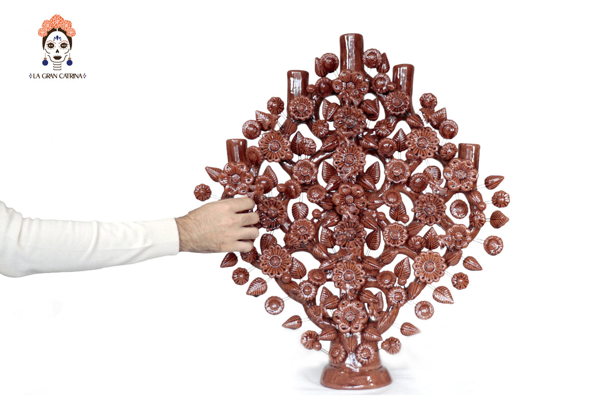 Árbol de la Vida Marrón – Barro Vidriado - 62 cm. 24.4 in.