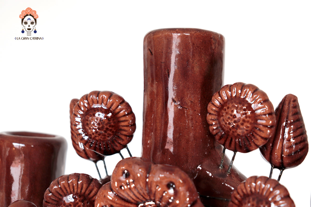 Árbol de la Vida Marrón – Barro Vidriado - 62 cm. 24.4 in.