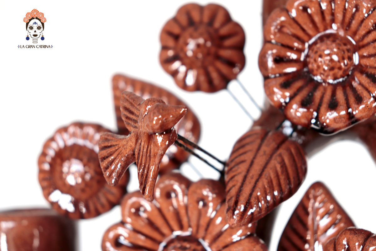 Árbol de la Vida Marrón – Barro Vidriado - 62 cm. 24.4 in.