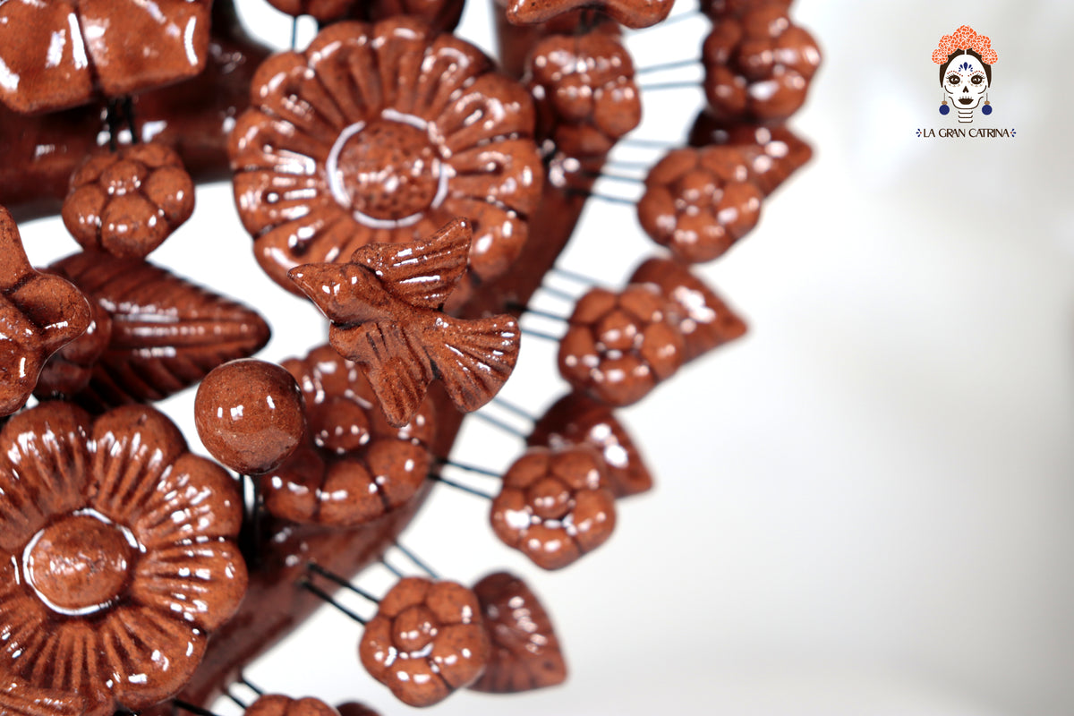 Árbol de la Vida Marrón – Barro Vidriado - 42 cm. 16.5 in.